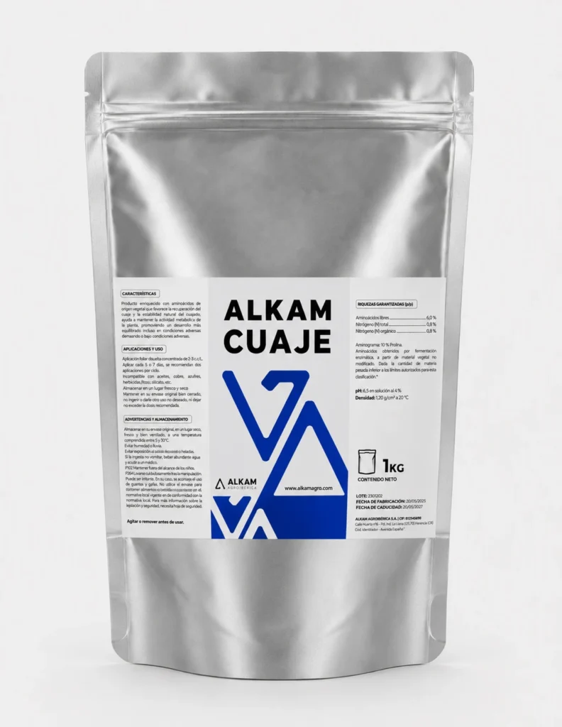 Envase de ALKAM CUAJE, gama Correctores de carencias de Alkama Agro
