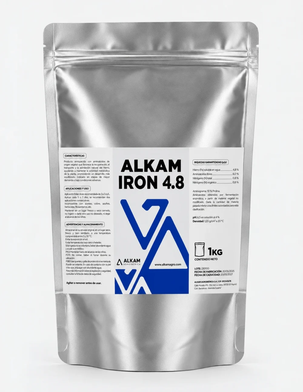Envase de ALKAM IRON 4,8, gama Correctores de carencias de Alkama Agro