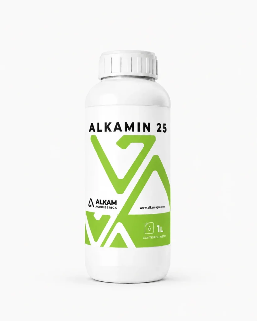 Envase de ALKAMIN 25, gama Bioactivadores de Alkama Agro