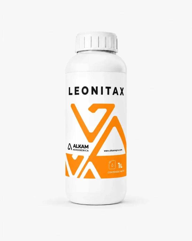 Envase de LEONITAX, gama Mejoradores de suelo de Alkama Agro