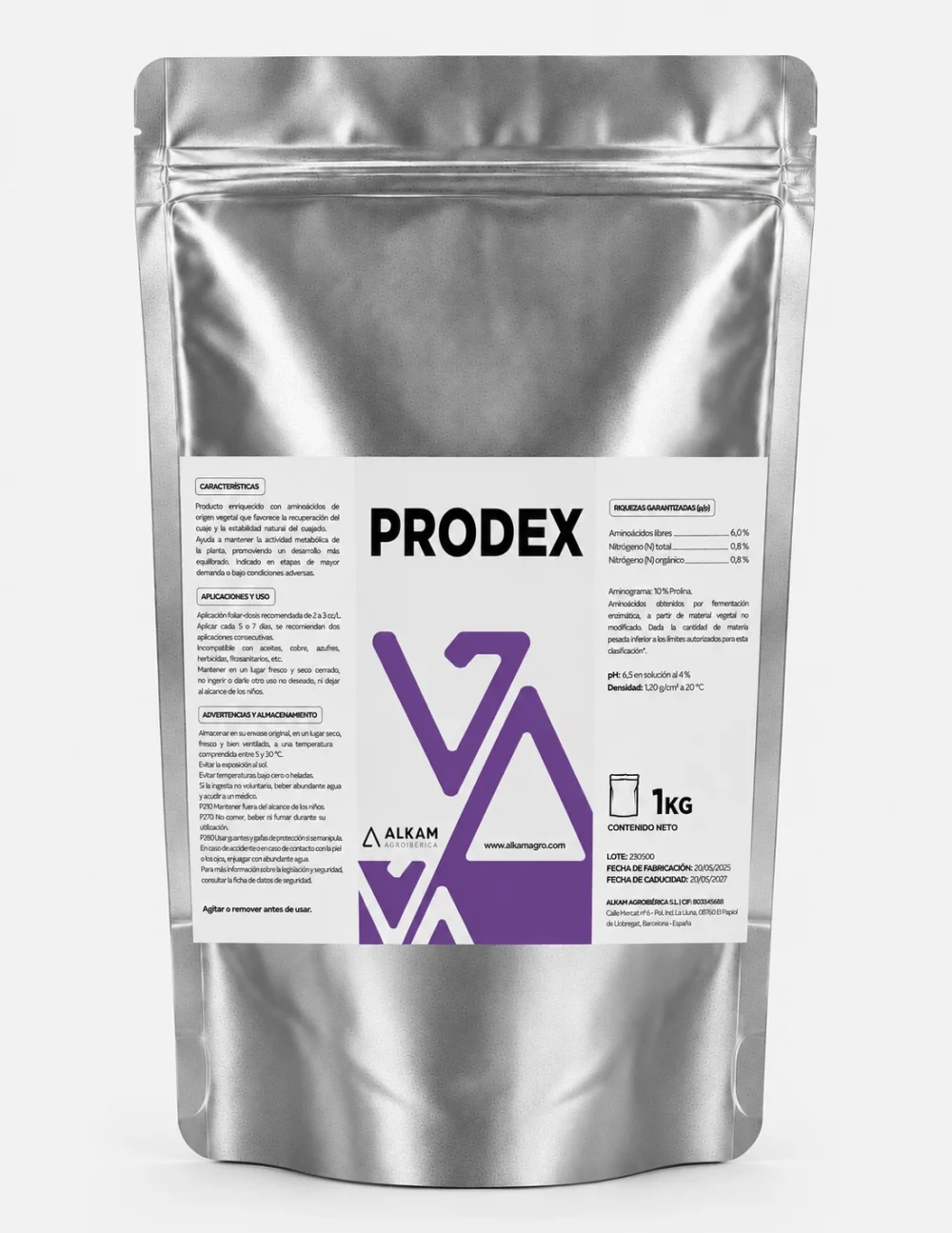 Envase de PRODEX, gama Especialidades de Alkama Agro