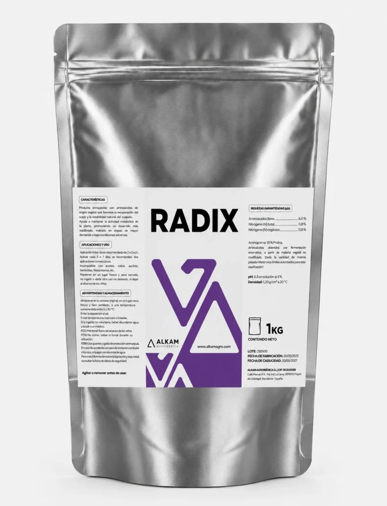 Envase de RADIX, gama Especialidades de Alkama Agro